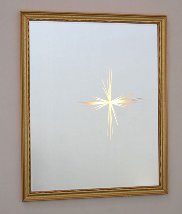 Untitled (Lens Flare, Large Mirror), 2007, mirror, frame, lights, 26 x 32 x 2 inches / 66 x 81 x 5 cm<