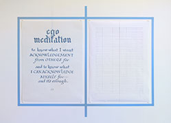 ego meditation: to know what i want aknowledgement from others for, and to know what i can acknowledge myself for, and that's enough. gridded drawing