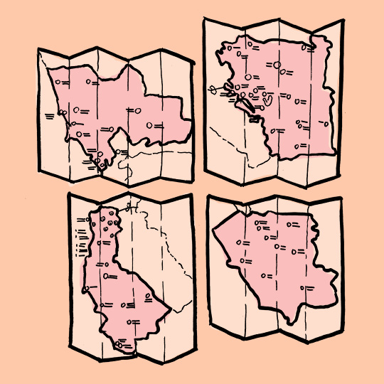 set of 4 maps