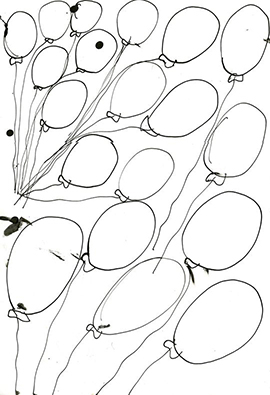 drawing of balloons by Jeremy Burleson