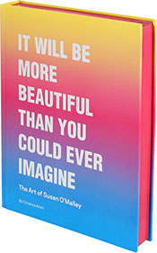Cover of monograph in rainbow gradient with neon colors