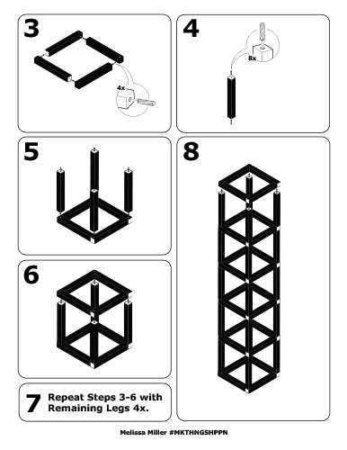 steps 3-6 pictorial diagram. step 7: Repeat Steps 3-6 with
7 Remaining Legs 4x. Melissa Miller #MKTHNGSHPPN