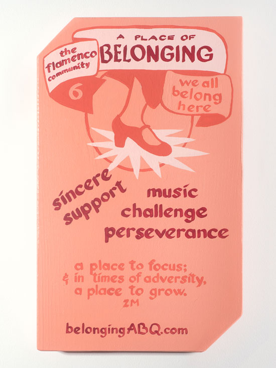 A Place of Belonging #6, we all belong here. sincere support, music, challenge, perserverance, a place to focus; and in times of adversity, a place to grow. ZM. BelongingABQ.com