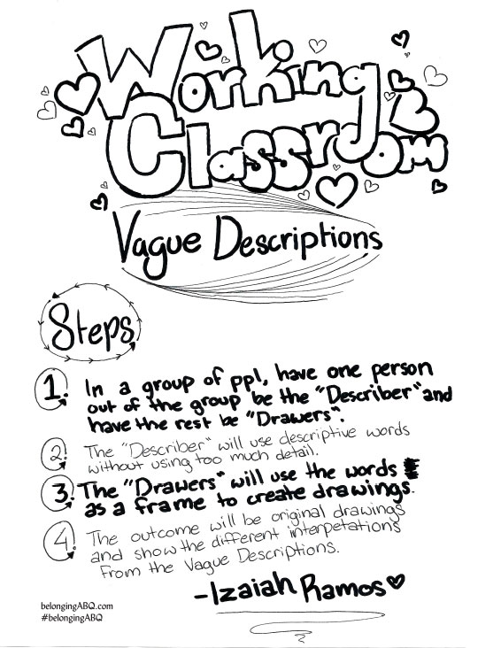 Vague Descriptions, by Izaiah Ramos, Working Classroom intern