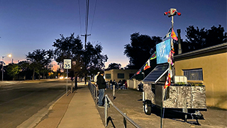 Street View of installation at dusk.