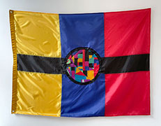A photo of a flag based on the design in the previous image