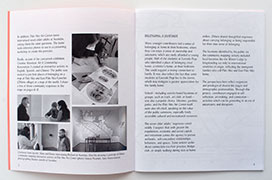 spread with photos of teens drawing and taking reference photos for portraits